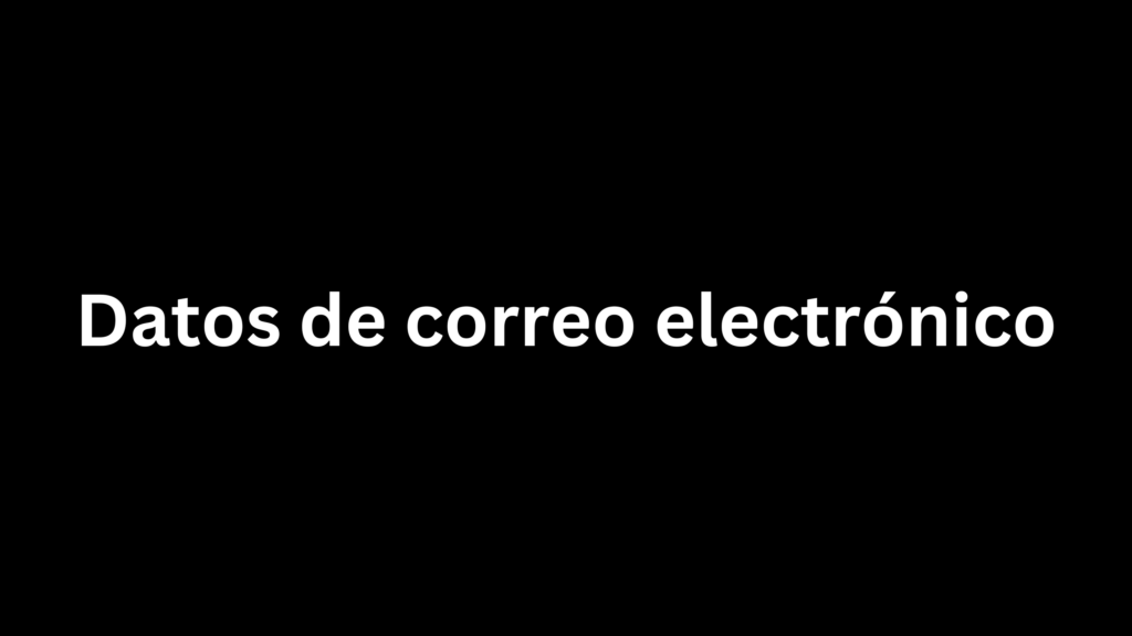 Datos de correo electrónico 